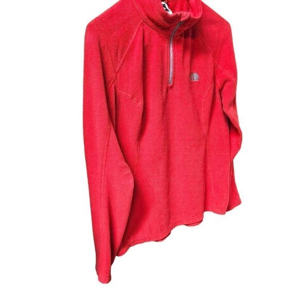 THE NORTH FACE Women's Red 1/4 Zip- Up Fleece Polartec Pullover Jacket - Picture 4 of 11